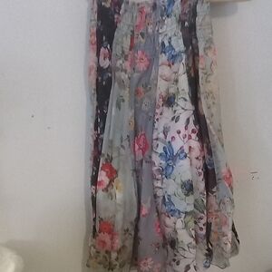 Floral A-Line Skirt or Dress with Multicolor Design